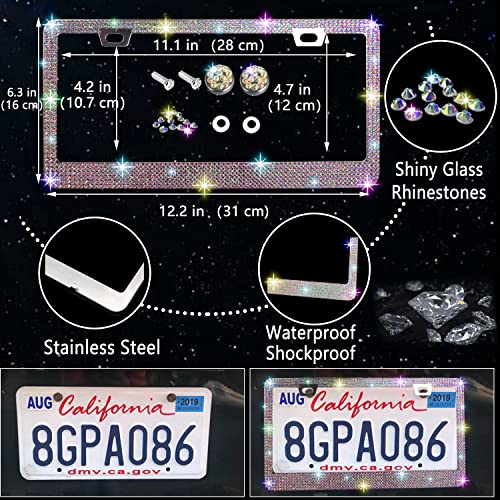 27 PCs Multicolor Bling Car Accessories Set for Women (Multicolor Diamond)