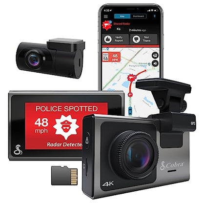 Smart Dash Cam + Rear Cam (4K Front and Rear View)