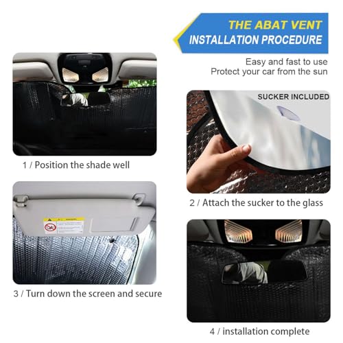 Car Windshield Sun Shade Cattle Cow Yellow Daisy Flower Field Foldable Car Front Windshield Sunshade Blocks UV Rays Sun Visor Sun Heat Protection for Car Truck SUV to Keep Your Vehicle Cool (Small / Cattle Cow)