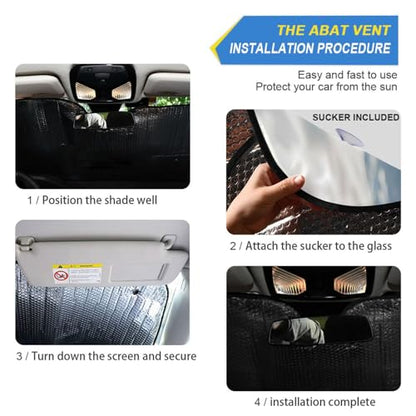 Car Windshield Sun Shade Cattle Cow Yellow Daisy Flower Field Foldable Car Front Windshield Sunshade Blocks UV Rays Sun Visor Sun Heat Protection for Car Truck SUV to Keep Your Vehicle Cool (Small / Cattle Cow)