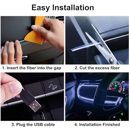 EL Wire Interior Car LED Lights (White / 5M/16.5FT)