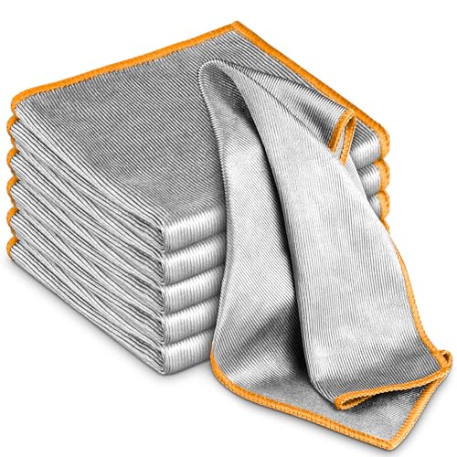 Glass Polishing Streak Free Miracle Cleaning Cloth (Silver-orange)