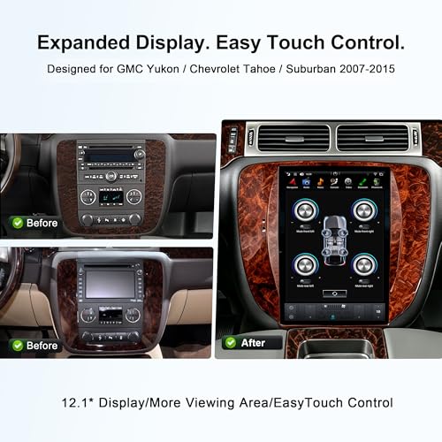 12.1 Wireless CarPlay Radio for GMC Yukon Chevy Tahoe Suburban 2007 (PX6 Hexa core 4G+64G+Car Play+Android Auto+Voice)