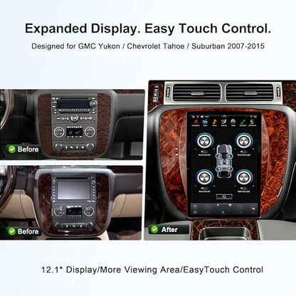 12.1 Inch CarPlay Radio for Chevy Tahoe Suburban GMC Yukon 2007 (PX6 Hexa core 4G+64G+DSP+Car Auto Play)