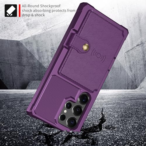 For Samsung Galaxy S25 Ultra Card Holder Case (Purple / Galaxy S25 Ultra)