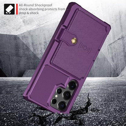 For Samsung Galaxy S25 Ultra Card Holder Case (Purple / Galaxy S25 Ultra)