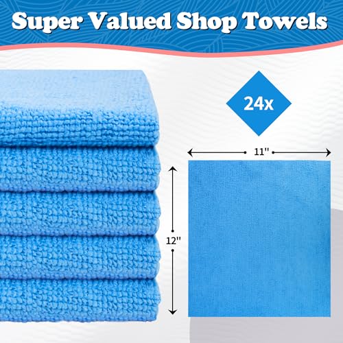 Microfiber Cleaning Cloth (24PK / Blue)