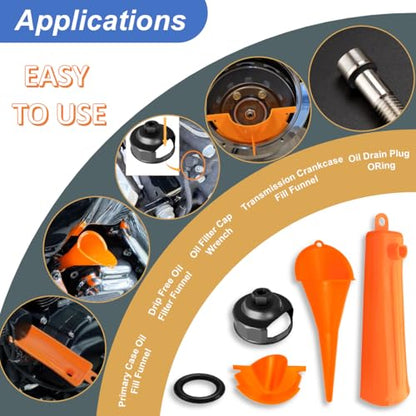 Oil Change Tool Kit for Harley Davidson Accessories (20PCS O-Rings)
