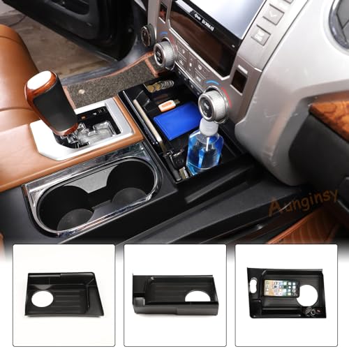 Central Control Storage Box Compatible with Toyota Tundra 2014 (Central Control Cup Holder Storage Box)