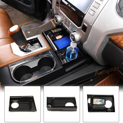 Central Control Storage Box Compatible with Toyota Tundra 2014 (Central Control Cup Holder Storage Box)