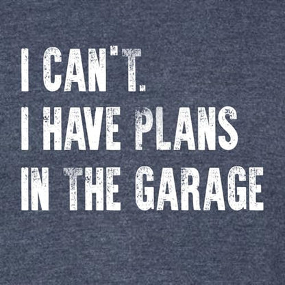 Medium Navy Blue Mens I Can't I Have Plans in The Garage Funny Dad Gift Deluxe Soft T (Medium / Navy Blue)