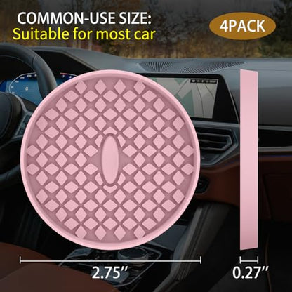 Car Cup Coasters [4 Pack] Silicone Car Coasters (4 Pack-dusty Rose)