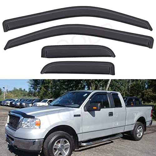 4pcs Window Visors Rain Guards for 2004 (for 2004-2014 Ford F150 Extended Cab)