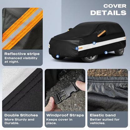 10 Layers SUV Car Cover Custom Fit for Nissan Pathfinder (Black Gray / Custom Fit for Nissan Pathfinder)