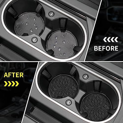 Car Coasters for Cup Holders [4 Pack] (4 Pack-black)