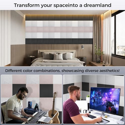 Square Acoustic Panels (10 Pack-12×12in / White)