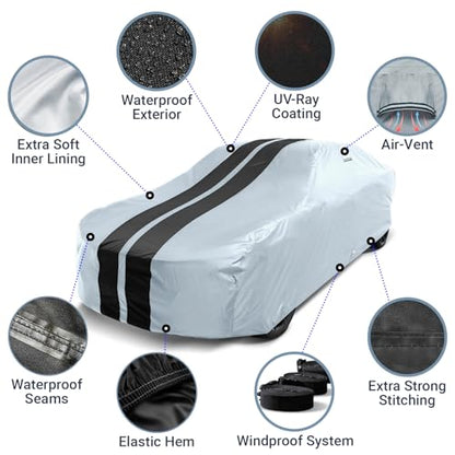 Car Cover All Weather for 1949 (79. Styleline Deluxe Wagon 1949-1952 / Gray / Black (Stripe))