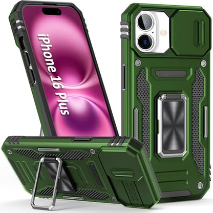 Phone Case for 16 Plus Case iPhone 16 Plus Phone Case with Camera Lens Cover (iPhone 16 Plus 【6.7 inch】 / Olive Green)