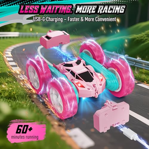 Pink RC Car for Girls Age 6+ (Pink / Pro (USB-C & Modular Battery))