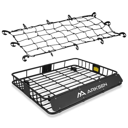 43" x 50" x 6" Extra Wide Roof Rack Basket with Net (43" Cargo Rack w/Net)