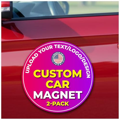Custom Round Car Magnets 12 Inch 2 Pack (12" Round)