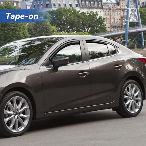 Window Visors Rain Guards for 2010 2011 2012 2013 Mazda 3 Sedan (2010-2013 Mazda 3 Sedan)