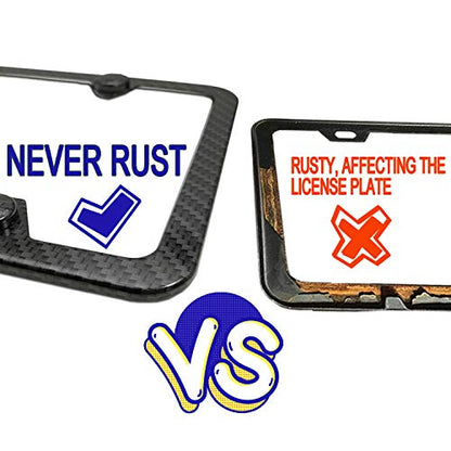 Police Thin Blue Line License Plate Frame (Thin Blue Line Insert- Carbon Fiber)