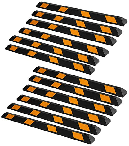Parking Stopper for Garage Heavy Duty Rubber Parking Curb Stops 72” Garage Parking Stops 12 (12-Pack)