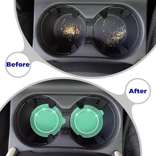 2 PCS Car Cup Coasters (Green*2pcs / With Diamonds)