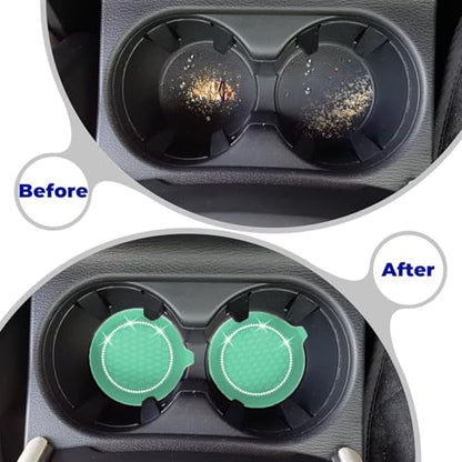 4 PCS Car Cup Coasters (Green*4pcs / With Diamonds)