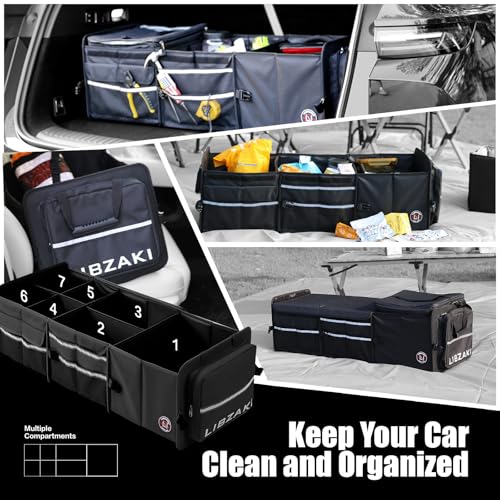 LIBZAKI Oversize 4 in 1 Car Trunk Storage Organizer (Oversize / Black)