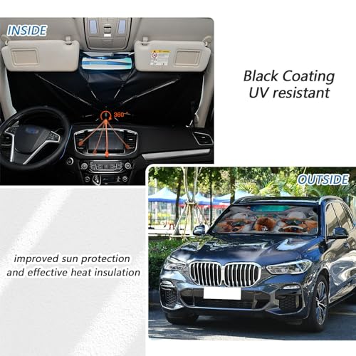 Funny Cow Car Windshield Sun Shade Umbrella Car Sunshade Cow Car Accessories Blocks Uv Rays Keeps Car Cool Sun Shade Car Windshield Cover Blocks UV Rays Automotive (One Size / Funny Cow)