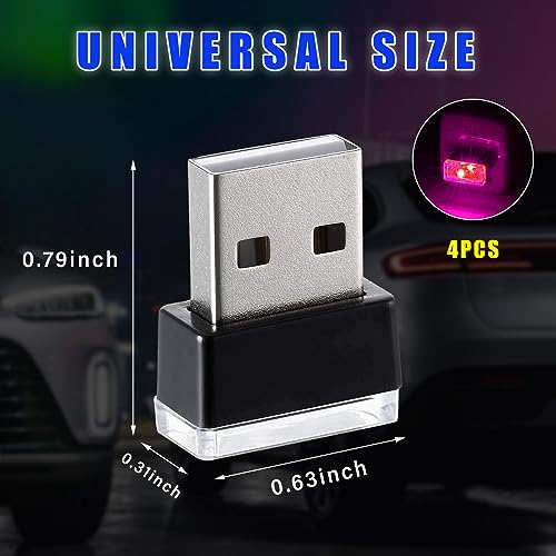 4 PCS USB LED Car Interior Atmosphere Lamp (Purple)