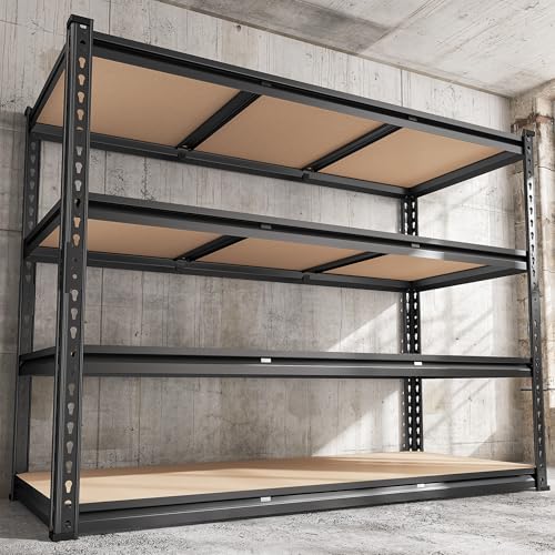 48" W Garage Shelving Heavy Duty 2550 LBS Storage Shelves 4 Tier Heavy Duty Shelving (48" W x 60" H x 24" D)