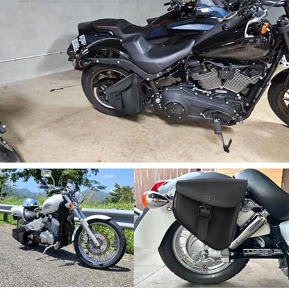 Motorcycle Swing Arm Bag Solo Saddle Bags For Sportster Softail PVC Waterproof Motorcycle Luggage Bags for Motorcycle or Bike (Black-Single Buckle / Right Side)