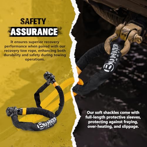 1"×30ft Kinetic Recovery Rope with 2 Soft Shackles Kit (1in×30ft)