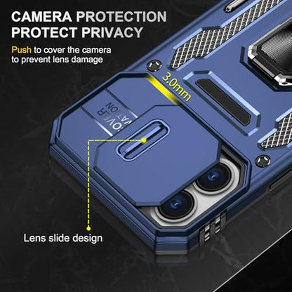 Heavy Duty Phone Case for 16 PlusCase with Camera Cover (iPhone 16 Plus 【6.7 inch】 / Navy Blue)