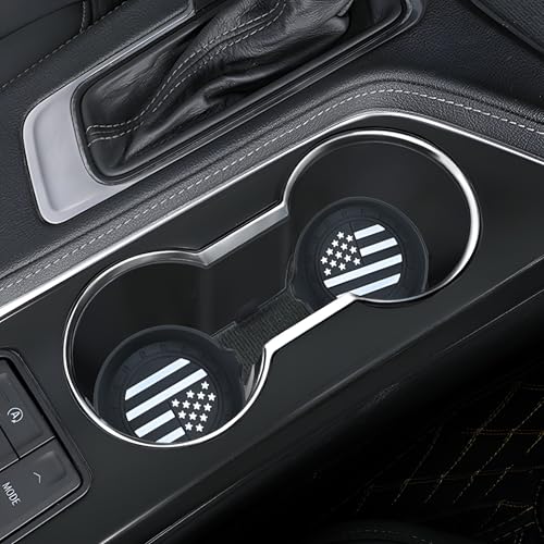 4 Pack Car Cup Coaster Silicone Spill (Black American Flag / 4 Pack)