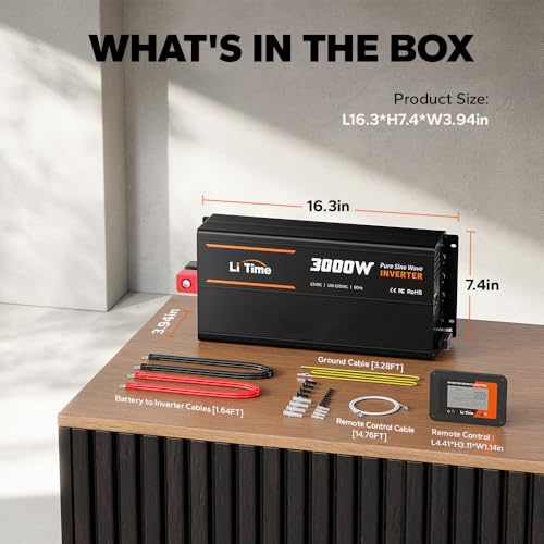 3000W Pure Sine Wave Power Inverter (12V 3000W Inverter (Remote Control))