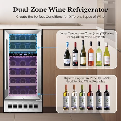 Wine Fridge Dual Zone (Silver)