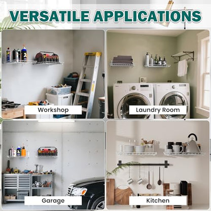 Garage Wall Shelves 12x18 Inch (White / 18X 12inch)
