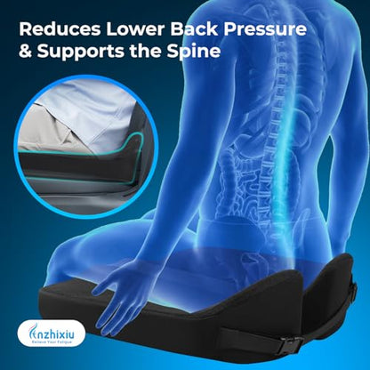 Elevated Car Seat Cushion for Improved View (Black)
