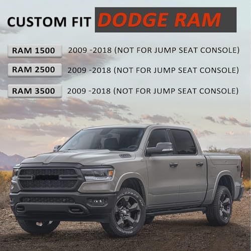 Center Console Cover Armrest Cover Cushion Fits Dodge RAM 1500 2500 3500 2009 2010 2011 2012 2013 2014 2015 2016 2017 2018 (PVC Leather-Grey / for Bucket Console 2009-2018 Ram)