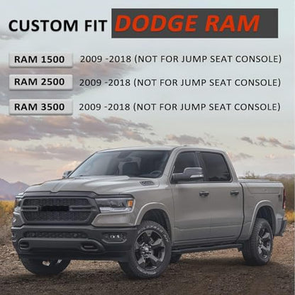 Center Console Cover Armrest Cover Cushion Fits Dodge RAM 1500 2500 3500 2009 2010 2011 2012 2013 2014 2015 2016 2017 2018 (PVC Leather-Grey / for Bucket Console 2009-2018 Ram)