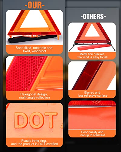 12 Pack Warning Triangle DOT Approved (12 PCS)