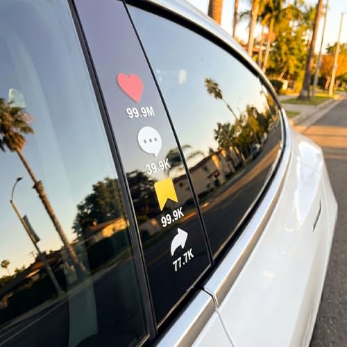 2 PCS Tiktok Inspired Car Stickers Decals