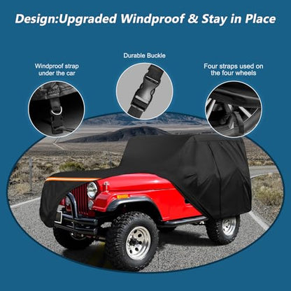 Car Cover for Jeep CJ5 1955 (Black / for Jeep CJ5 1955-1983)