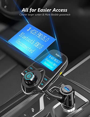 Bluetooth 5.4 Car Adapter FM Transmitter with 1.44" LCD Screen Black (Black)