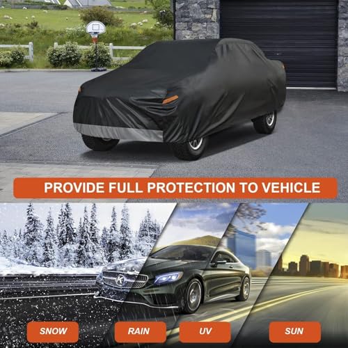 Truck Cover Waterproof All Weather (PE-Black / 5 T1 Fit Length Up To 206", Max Cab Length 149")