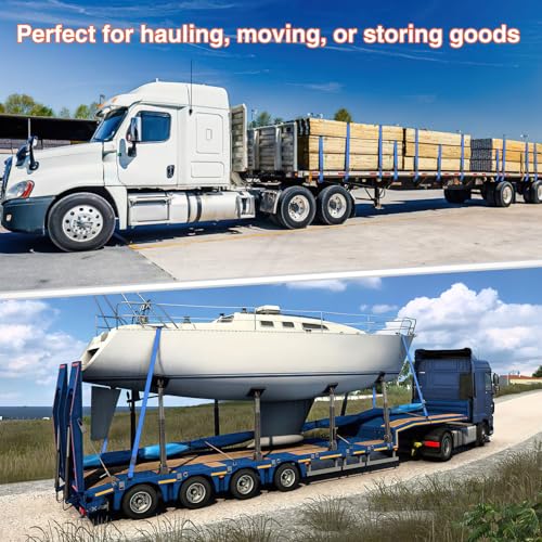 Truck Straps 4" x 30' Heavy Duty Tie Down with Flat Hooks (10Pcs 4in x 30ft Truck Straps Blue)